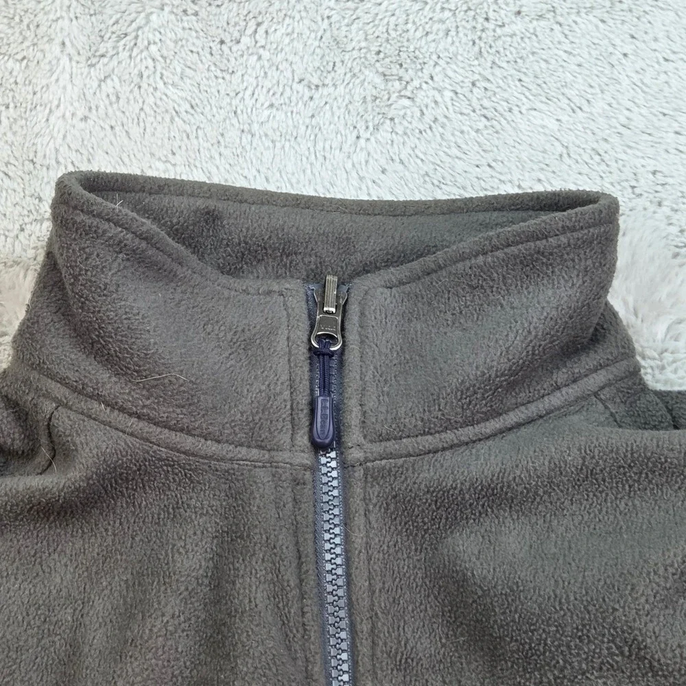 L.L. Bean Full Zip Fleece Jacket Mens S Reg DVFBC Mountain Logo Charcoal Gray
